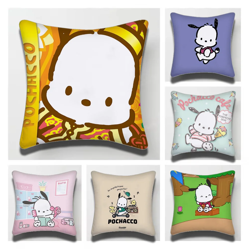 Pochacco Sanrio Cushion Decorative Room Aesthetics Pillow Case Home Decor Bedroom Sofa Bed Pillow Cover 45x45