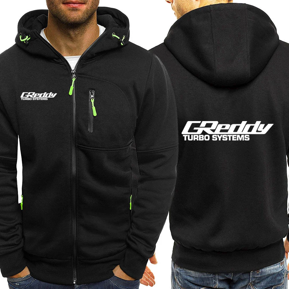 2024 Men New GReddy Turbo Systems Casual Spring and Autumn Hot Sale Three-color Zipper Hooded Cotton Long-Sleeved Coat Tops