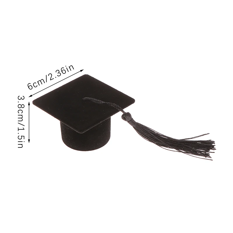 Scatole per anelli a forma di cappello da dottorato creativo, orecchini, gioielli, fidanzamento, matrimonio, scatole per imballaggio regalo di San Valentino