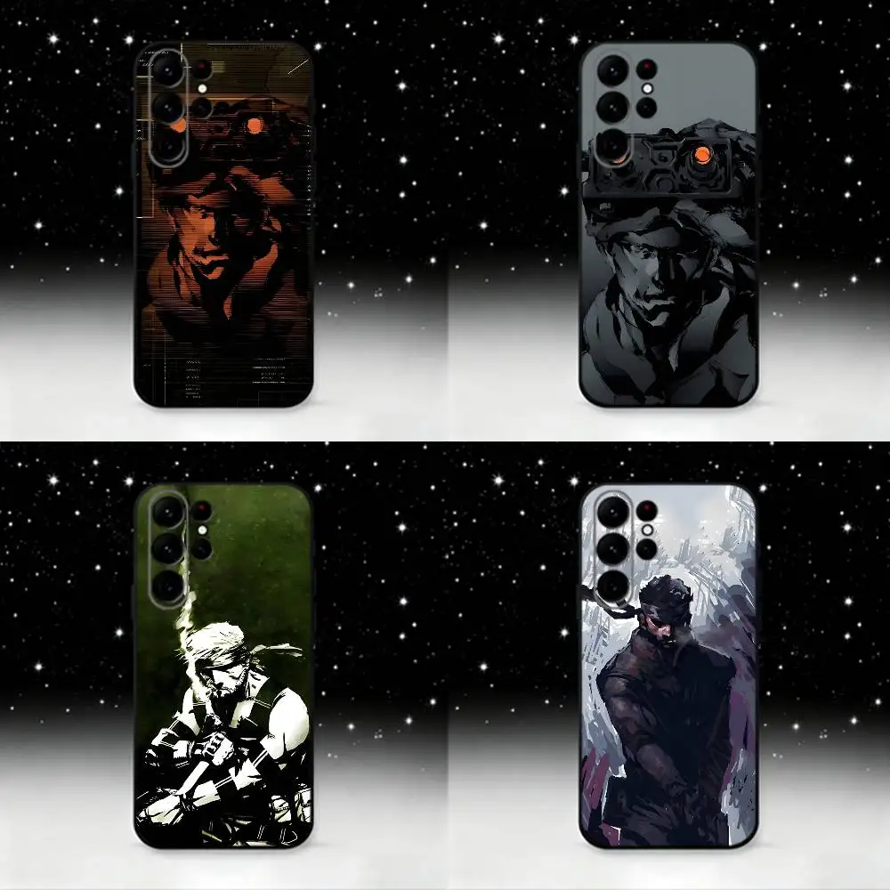 M-MGS1 Solid Snake Game Phone Case For Samsung S25,S24 Ultra,S20,S30 plus,S22 plus,S23,S30 Ultra 5G Silicone Black Shell