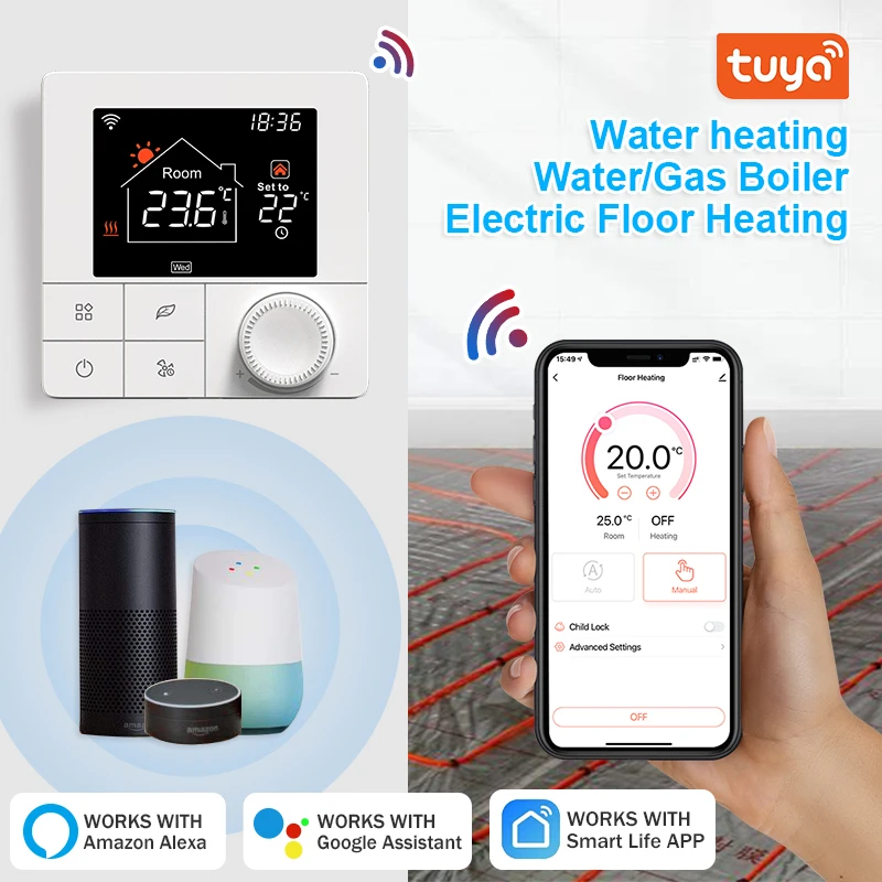 Tuya Wifi Heating Thermostat Tuya Thermostat 220V Smart Home Digital Temperature Controller Google Home  Alexa Alice Smart Life