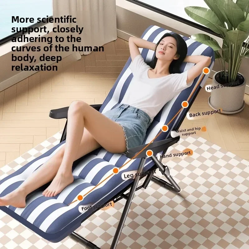 Internet Celebrity Folding Recliner Home Leisure Elderly Balcony Back Chair Office Lunch Break Sit And Sleep Dual-purpose Chair