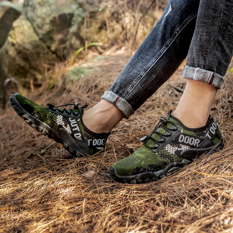 Wanderschuhe Männer atmungsaktive Trekking Turnschuhe Outdoor-Schuhe Männer wasserdichte Bergsteiger Schuhe rutsch feste Barfuß schuhe