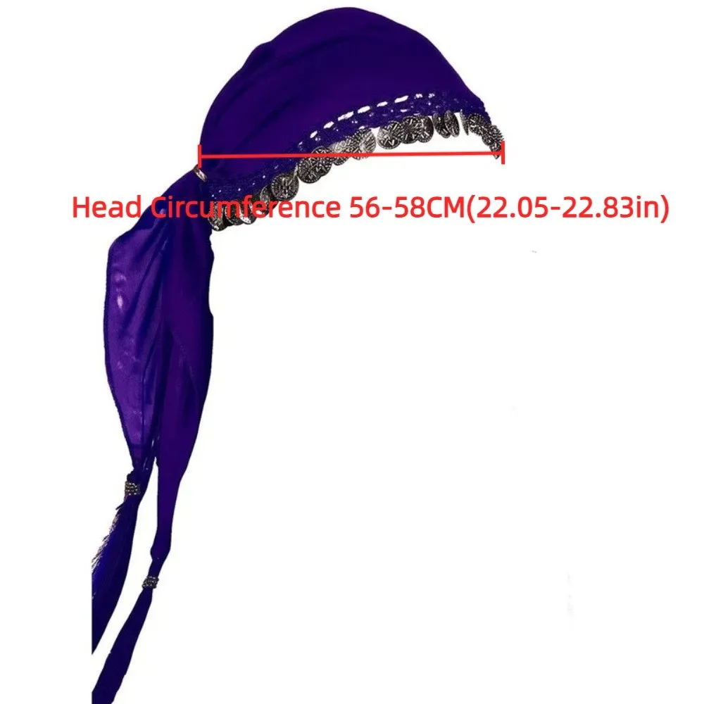 Pretty Belly Dance Accessories Crochet Traditional Coin Headscarf Ethnic Pattern Veil Dance Costume Headwear Belly Dance - view 6