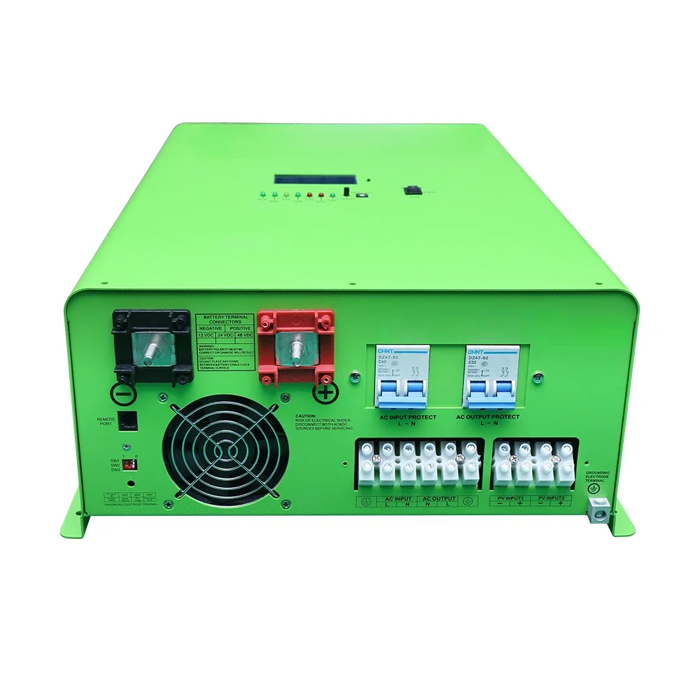 Pure sine wave 10kw ac 110 v 220 v 50Hz 60Hz output hybrid solar inverter mppt charge controller