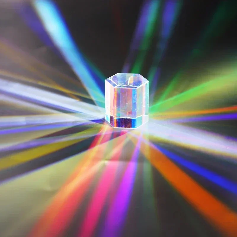 RGB Prism  Color Dichroic Glass Sun Catcher Optical Glass Decorative Cube X-Cube for Physics Teach Rainbow Prism