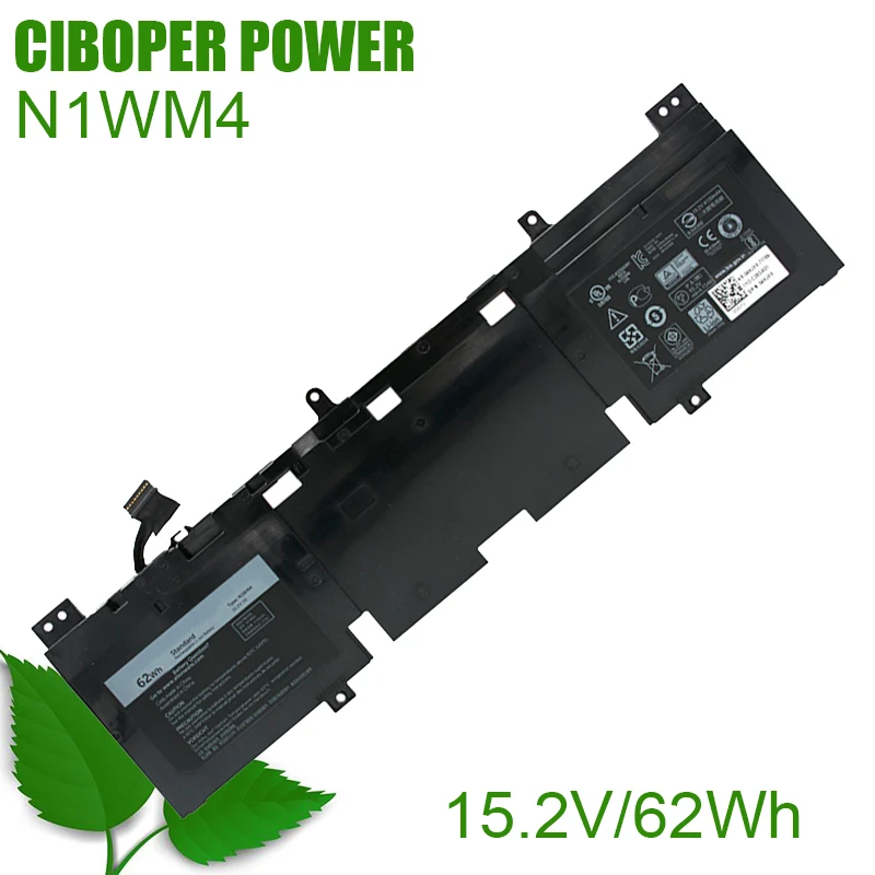 CP Laptop Battery N1WM4 3V806 62Wh/51WH 62N2T 2P9KD P56G For Alienware 13 R2 Series ALW13ED-2708 ALW13ED-2608 ALW13ED-1508