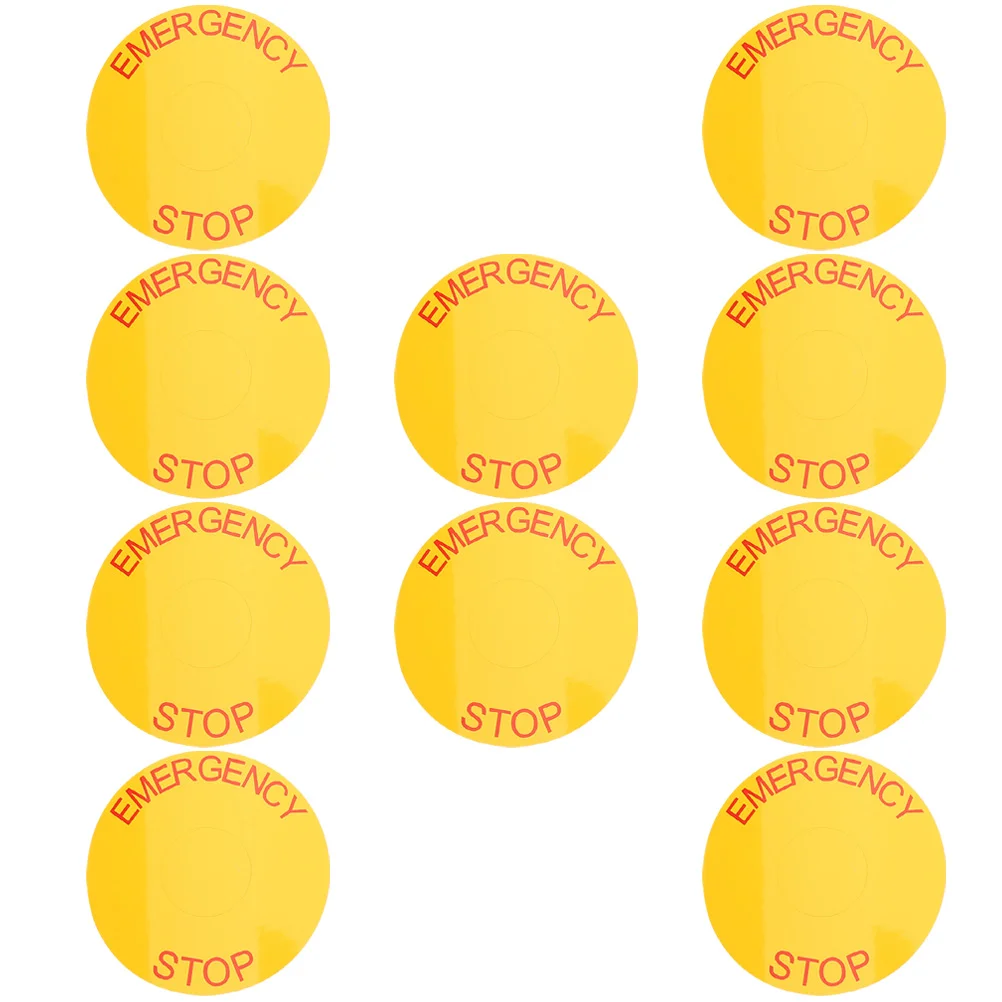 10 Pcs Sign Emergency Stop Nail Stickers Machinery Label Isolator Waterproof