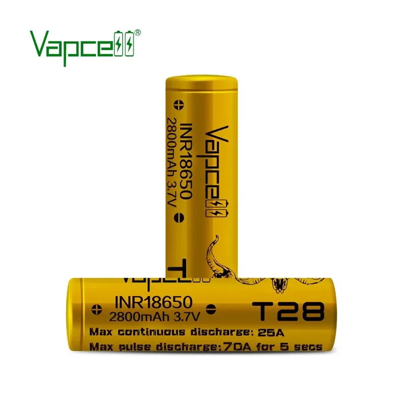 Original Vapcell T28 INR 18650 Battery High-power 18650 Battery CDR 25A Max 70A 3.7V  li-ion Rechargeable Battery For Power Tool