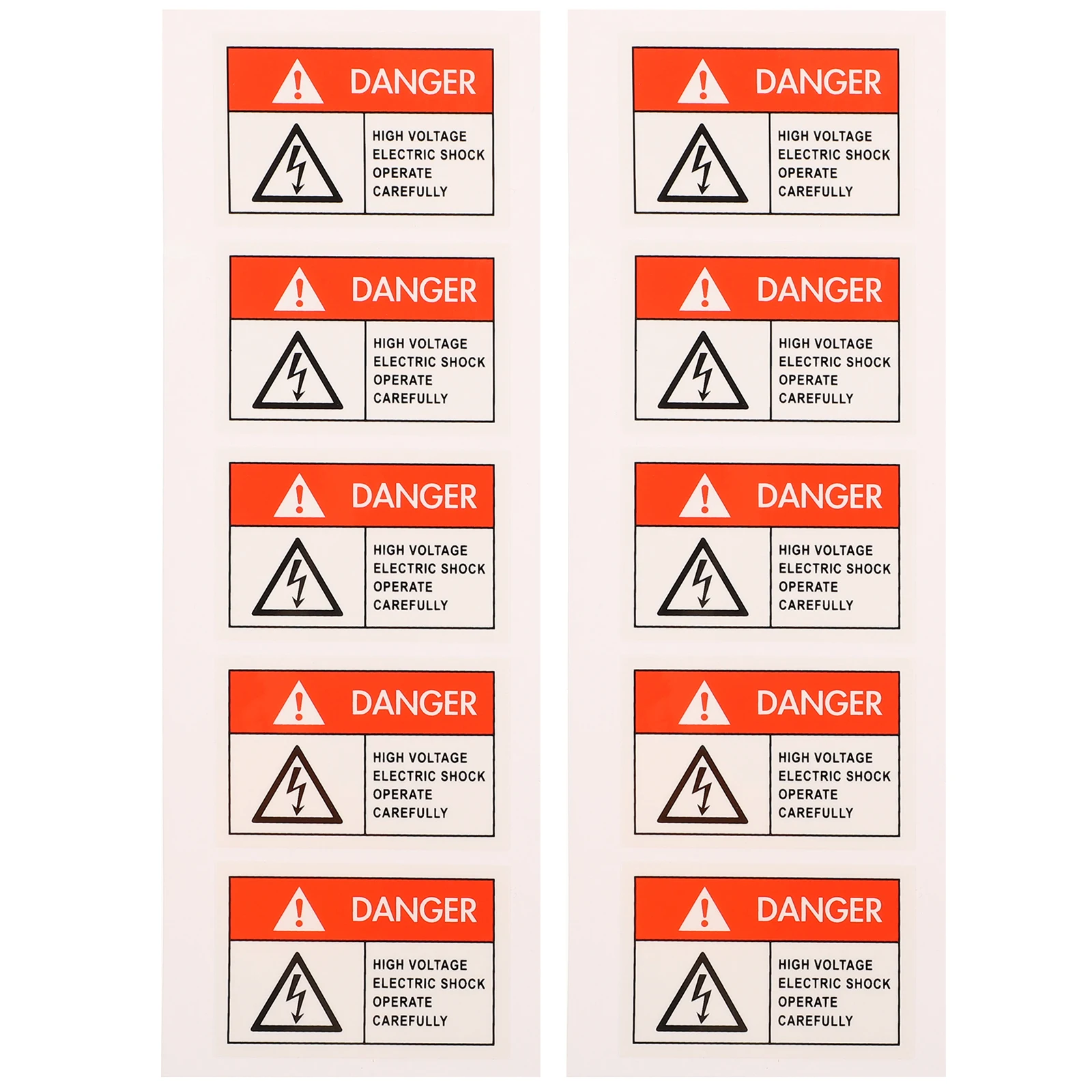 10pcs Safety Signs High Voltage Warning Stickers Anti-electric Shock Labels Fragile Handle Adhesive Traffic