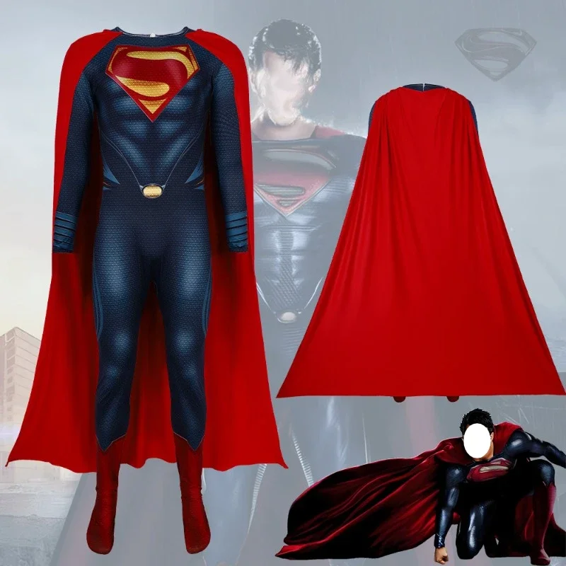 

Halloween Superhero Cosplay Costume Super Kryptonian Cos Men of Steel Clark Kent Outfits for Role-Playing and Stage Performances