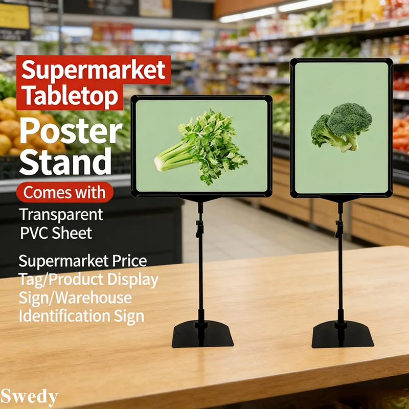 3 Pieces A4 210X297MM Adjustable Height Sign Holder Poster Frame Table Menu Holder 8.5 x 11 Inch Banner Poster Display Stand