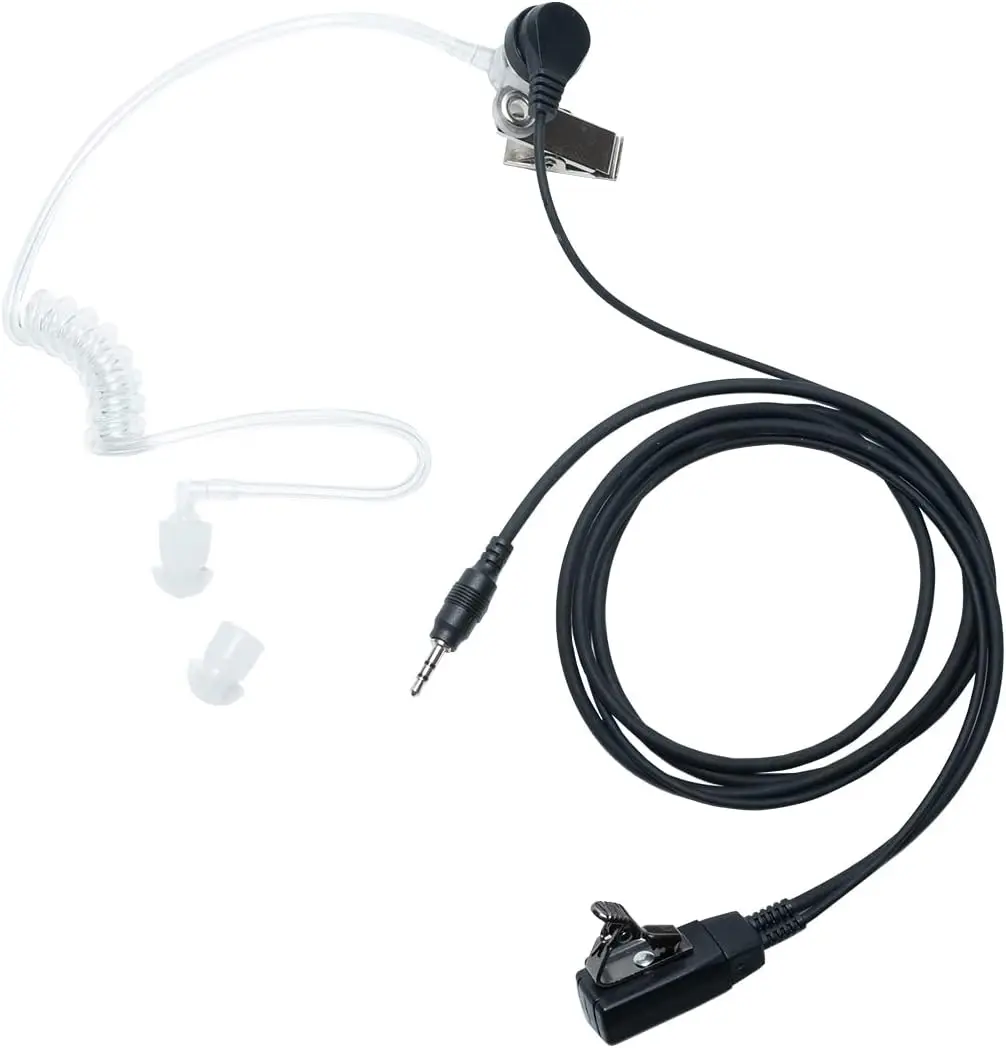 Covert Acoustic Tube Earpiece Headset with Mic Compatible with Cobra Microtalk  Radio Cxt195 Px650 Px655 Cx112 1 Pin 2 Pack