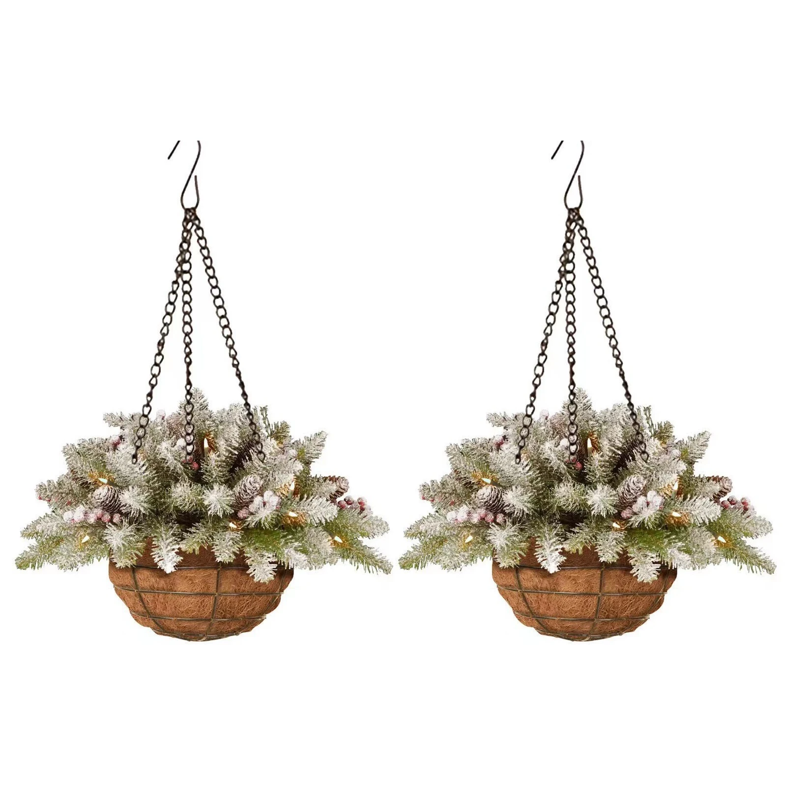 2x Dazzle Guests At Christmas Day Dinner With Glowing Christmas Hanging Baskets Stylish And Versatile Basket