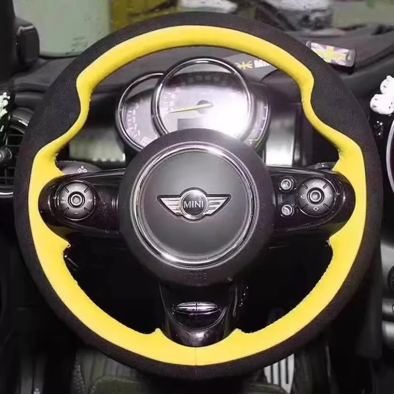 

Сшитый вручную чехол на руль из натуральной кожи и замши для Mini Cooper JCWACEMAN CLUBMAN F54 F55 F56 R55 R56 R57 R60 F60