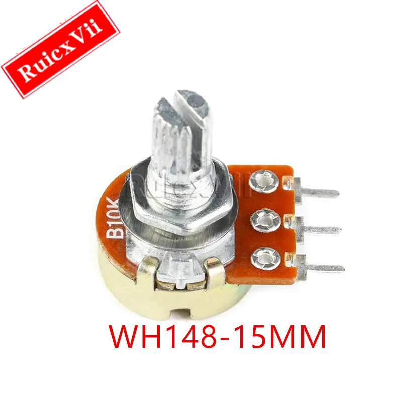 2PCS WH148 6PIN single/double potentiometer B1K/2k/5k/10k/50k/100k/250K/500K/1M handle length 15MM/20MM