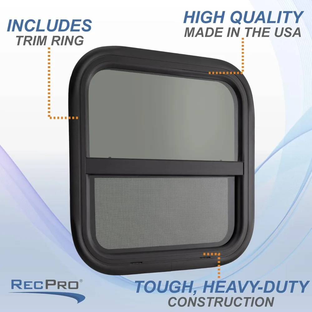 استبدال نافذة RV ذات الشريحة العمودية على شكل دمعة، 18 وات × 18 ساعة، صنع في الولايات المتحدة الأمريكية، اختياري 1.5 حواف #3