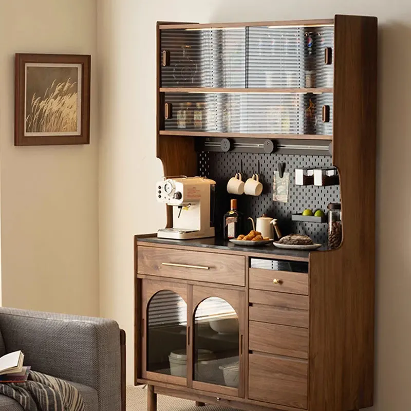 Aanpasbare Noord-Amerikaanse zwarte walnoot maaltijd zijwand geïntegreerde opslag huishoudelijke vloerkluis