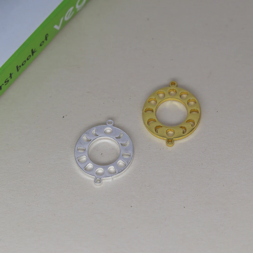 5pcs/lot Moon Phase Charms for Bracelets Stainless Steel Halloween Moon for Necklaces Charms for Jewelry Making Wholesale