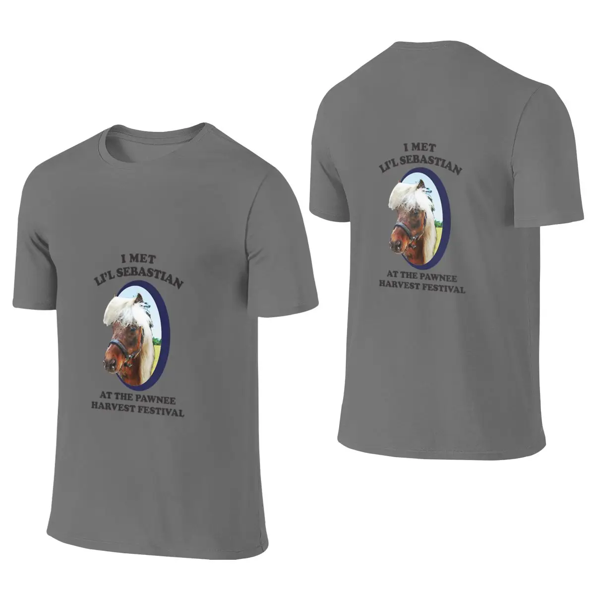 Lil Sebastian - Parks And Recreation Ultra-Minimalist Reversible T-shirt Korean Style Casual Not Easy To Loosen Cotton Tee