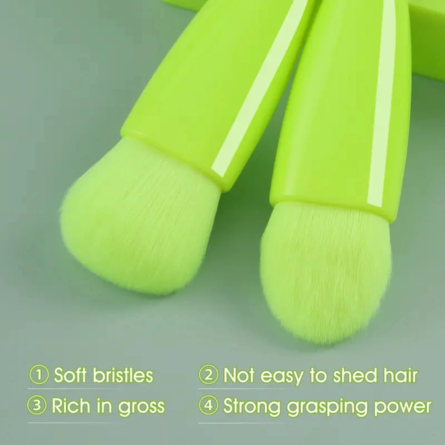 Set di pennelli per trucco professionale di alta qualità da 5 pezzi per un'applicazione precisa di polvere cosmetica, ombretto, fondotinta e fard