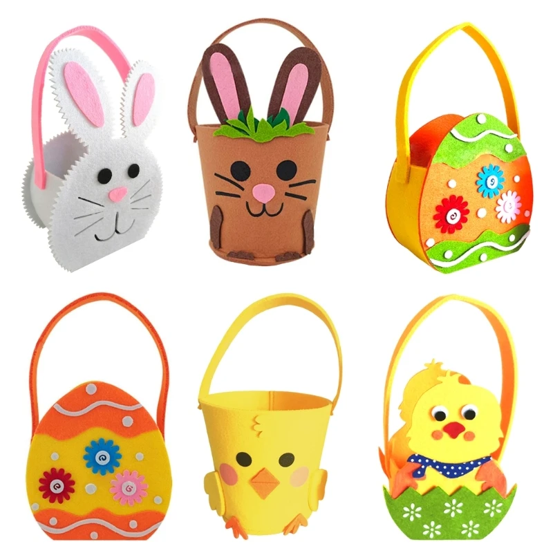 Adorável cesta feltro para a Easters Gifts and Decorações Projetos Artesanato com Handbag School Animal School