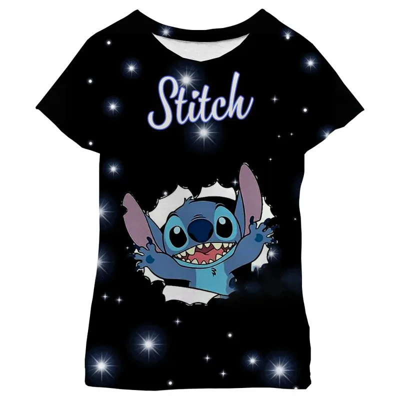 Hot Sale Kids Clothing Cartoon Tee Cute Children's T-shirt Stitch Printed Boys Short Sleeved Summer Casual Girls T Shirts Top