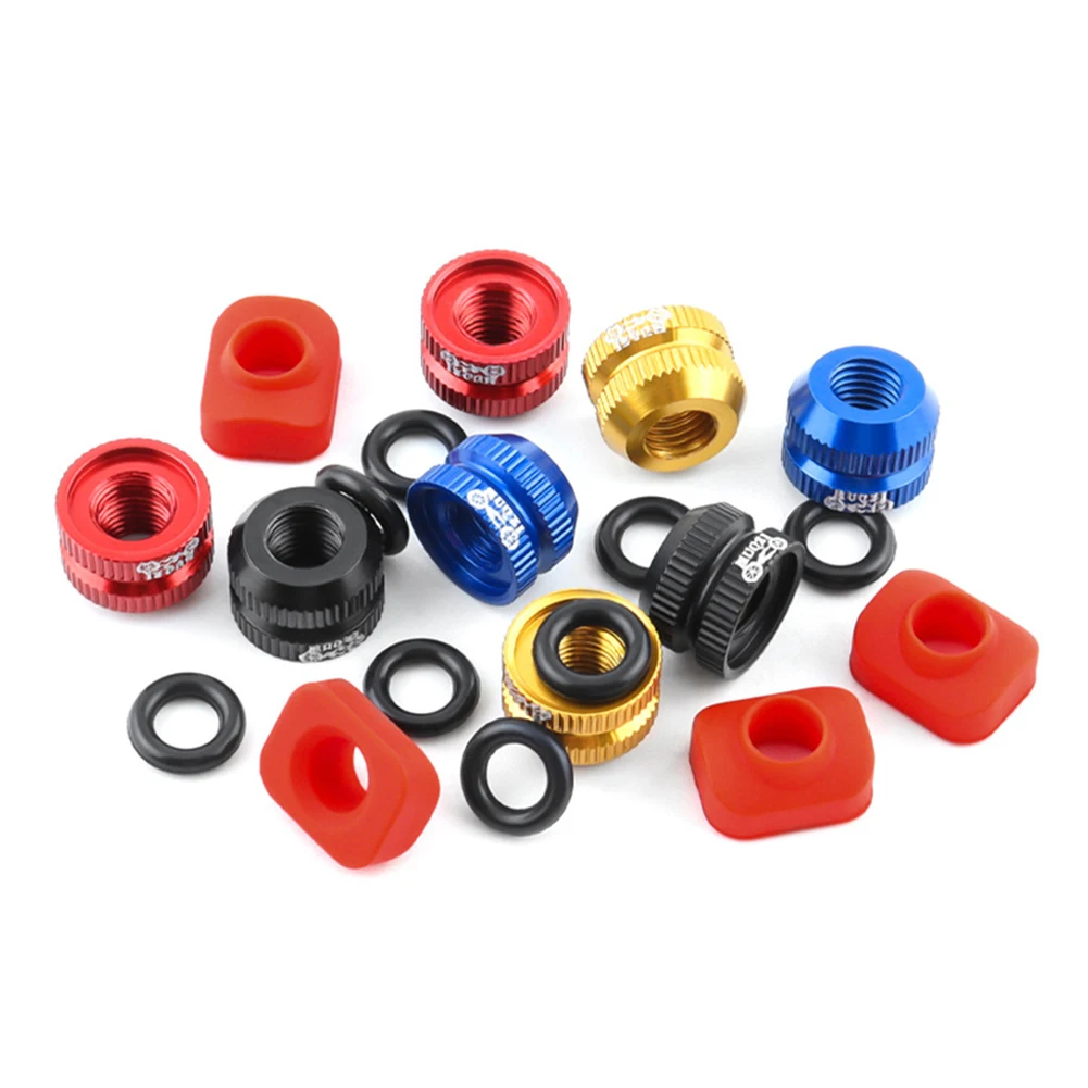 1 Pair Mountain Bike Aluminum Alloy Real Air Nozzle Plain Nut Inner Tube Valve Nozzle Bicycle Modification Accessories