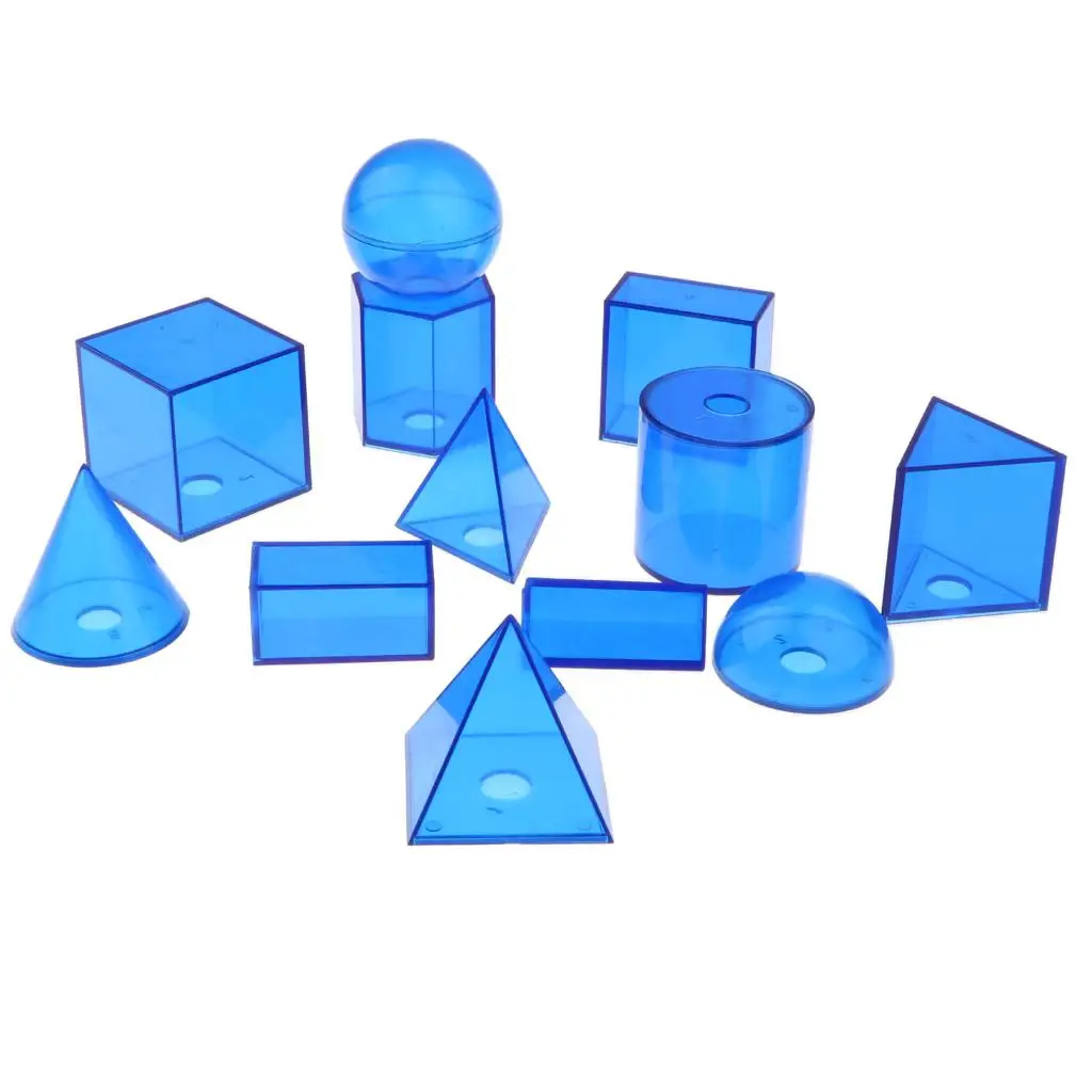 12pcs Geometric Solid Geometry Study Math Mathematics Developmental Toys Visual Teaching Tool