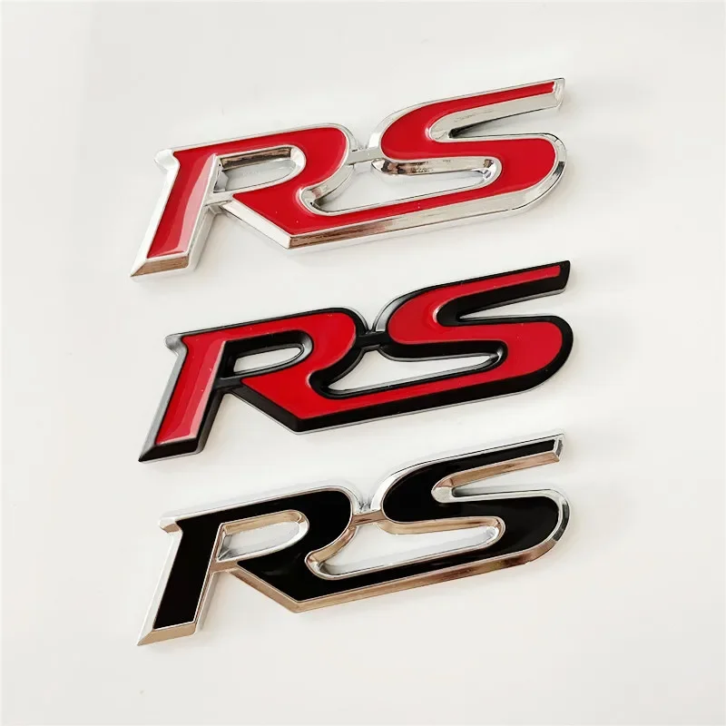 Durable 3D Metal RS Logo Emblem Badge Sticker for Compact Cars Front Grill Rear Trunk Enhanced Car Accessories and Styling