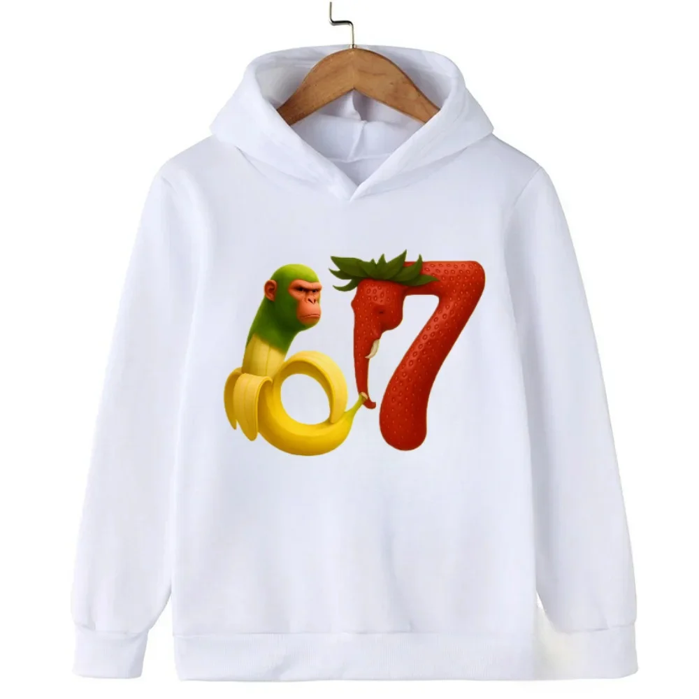 

Детская толстовка с капюшоном «67 режимов» Модный пуловер с виральной фразой для малышей Модная и забавная детская удобная толстовка с капюшоном