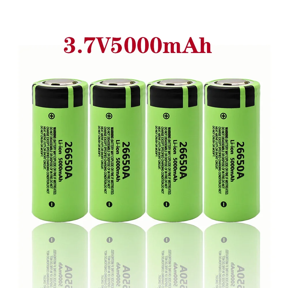 

NEWEST 100% Original 26650 20A Power Rechargeable Lithium Battery 26650A , 3.7V 5000mAh . Suitable for Flashlight