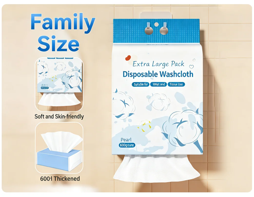 Large-Pack Wall-Mounted Draw-Type Disposable Thickened Cotton Facial Towels - Single-Ply Face Cloths for Easy Access