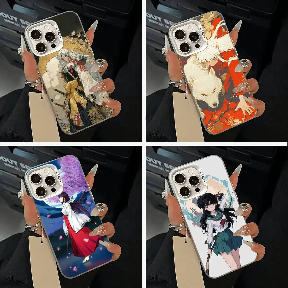 

L-L-Inuyasha Phone Case For iPhone 11 12 13 14 15 16Pro Max Plus white Sliver Phone Cover