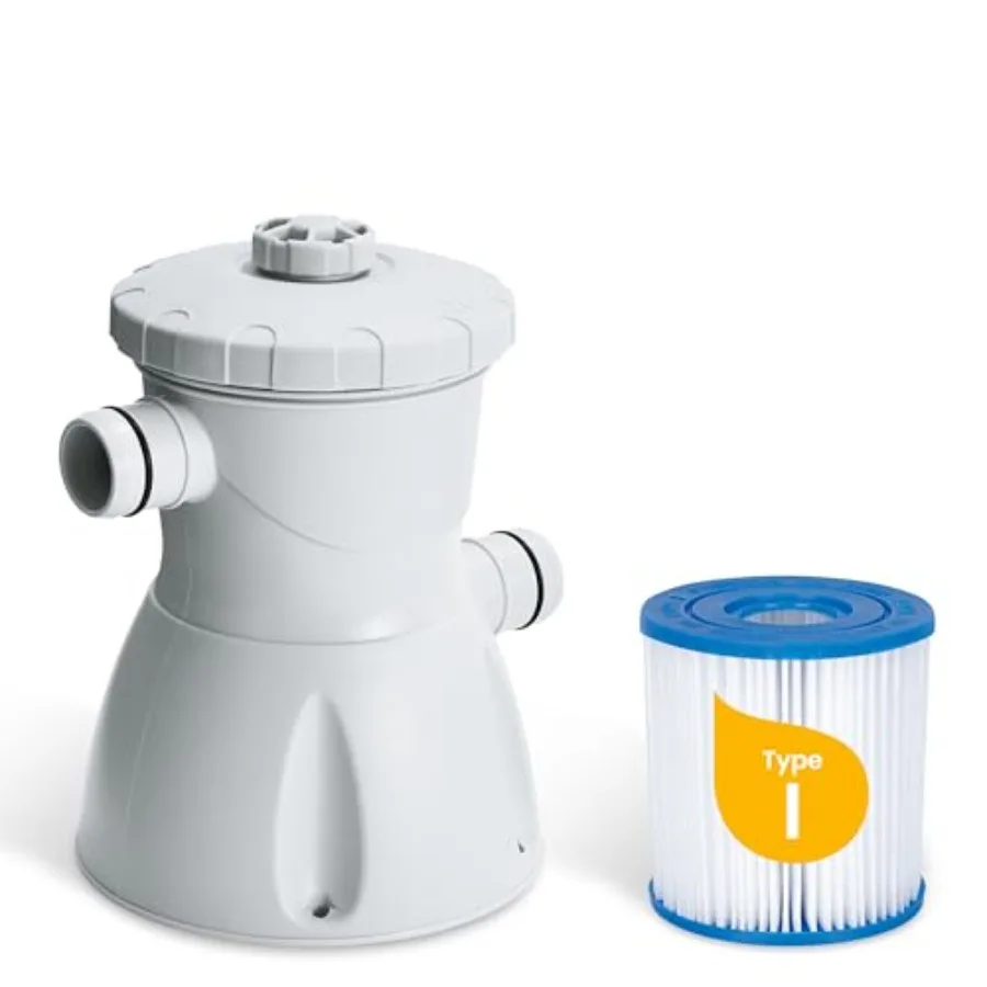 10 Fuß x 30 Zoll Quickset runder aufblasbarer Ringoberteil für den Außenbereich, oberirdisches Schwimmbad-Set mit Pumpe und Typ I-Patronenfilter