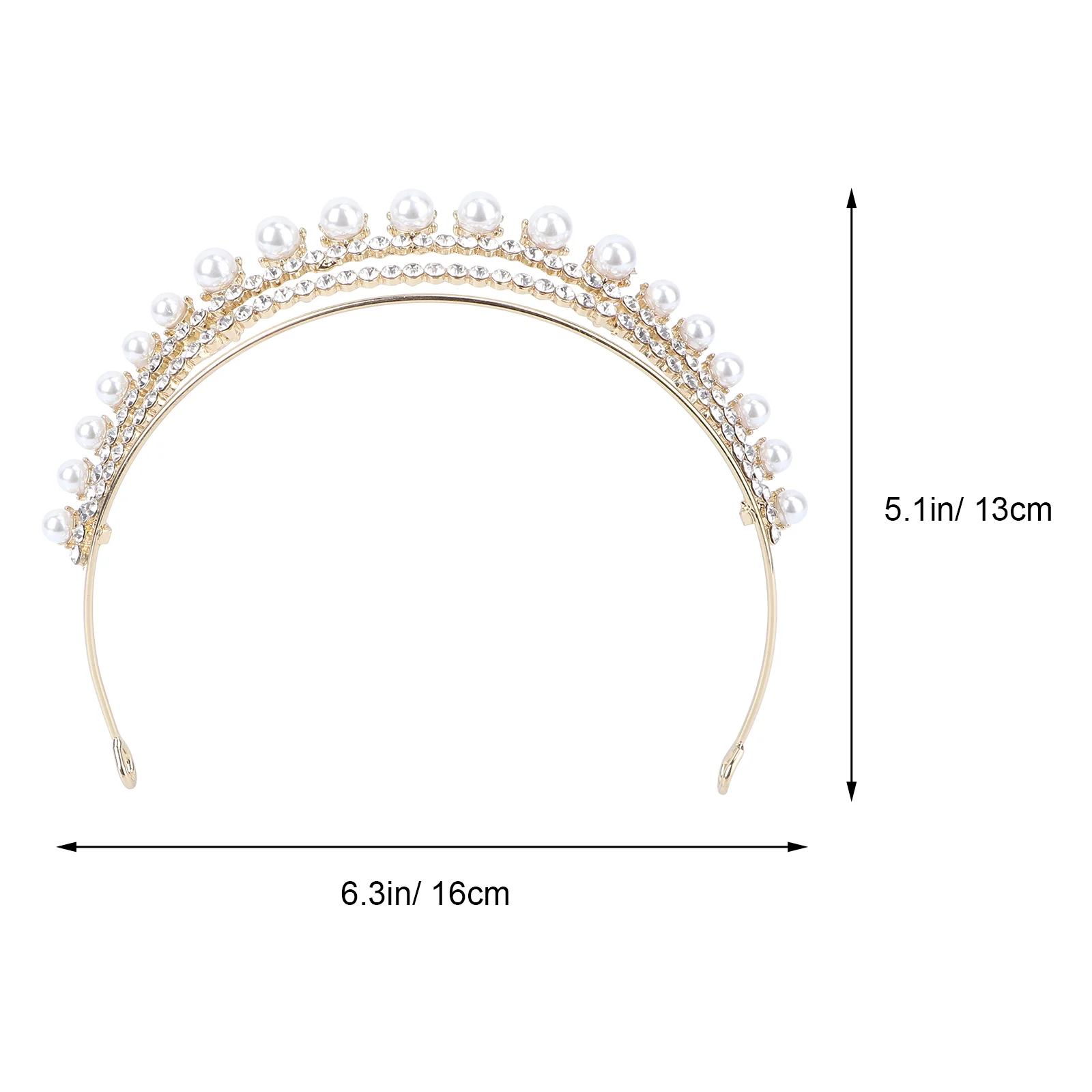 Fascia per capelli La corona Tiara Accessori per capelli da sposa Diademi per sposa Strass Perla di cristallo Gioielli in ferro Copricapo