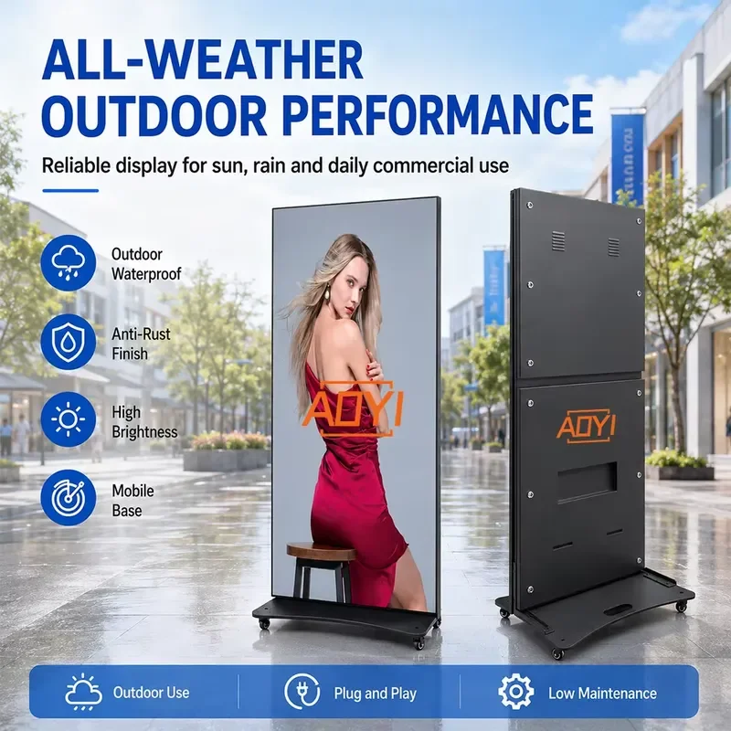 P2.5 High Performance Outdoor Waterproof High Brightness LED Digital Poster Display 640x1920mm for Advertising