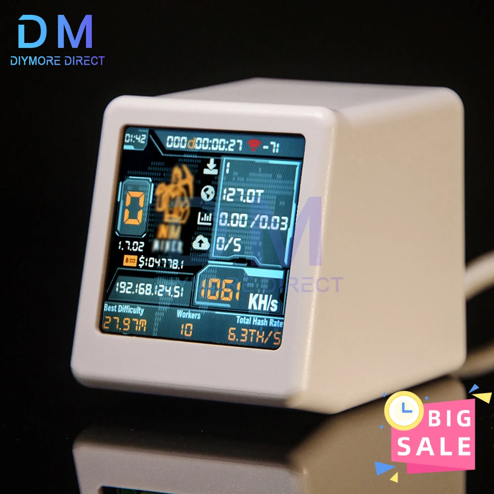 ESP32 1.54 بوصة لوحة تطوير العرض ESP32-DROOM لوحة تطوير ساعة سطح المكتب لحساب معدل التجزئة 1060 كيلو هرتز/ثانية نوع C #4