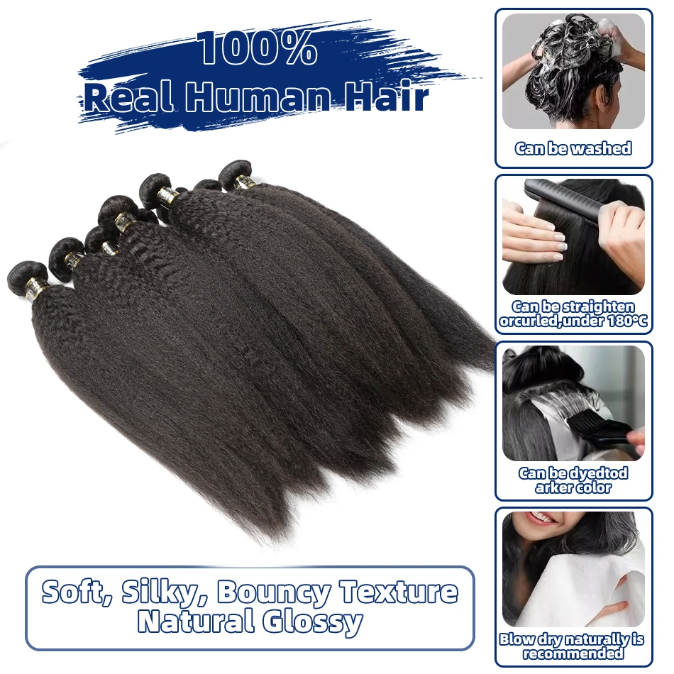 موسيلي غريب حزم مستقيمة شعر الإنسان حزم من شعر مفرود حزم الشعر الخام 1/3/4 حزمة صفقات شعر بشري لعذراء ملحقات