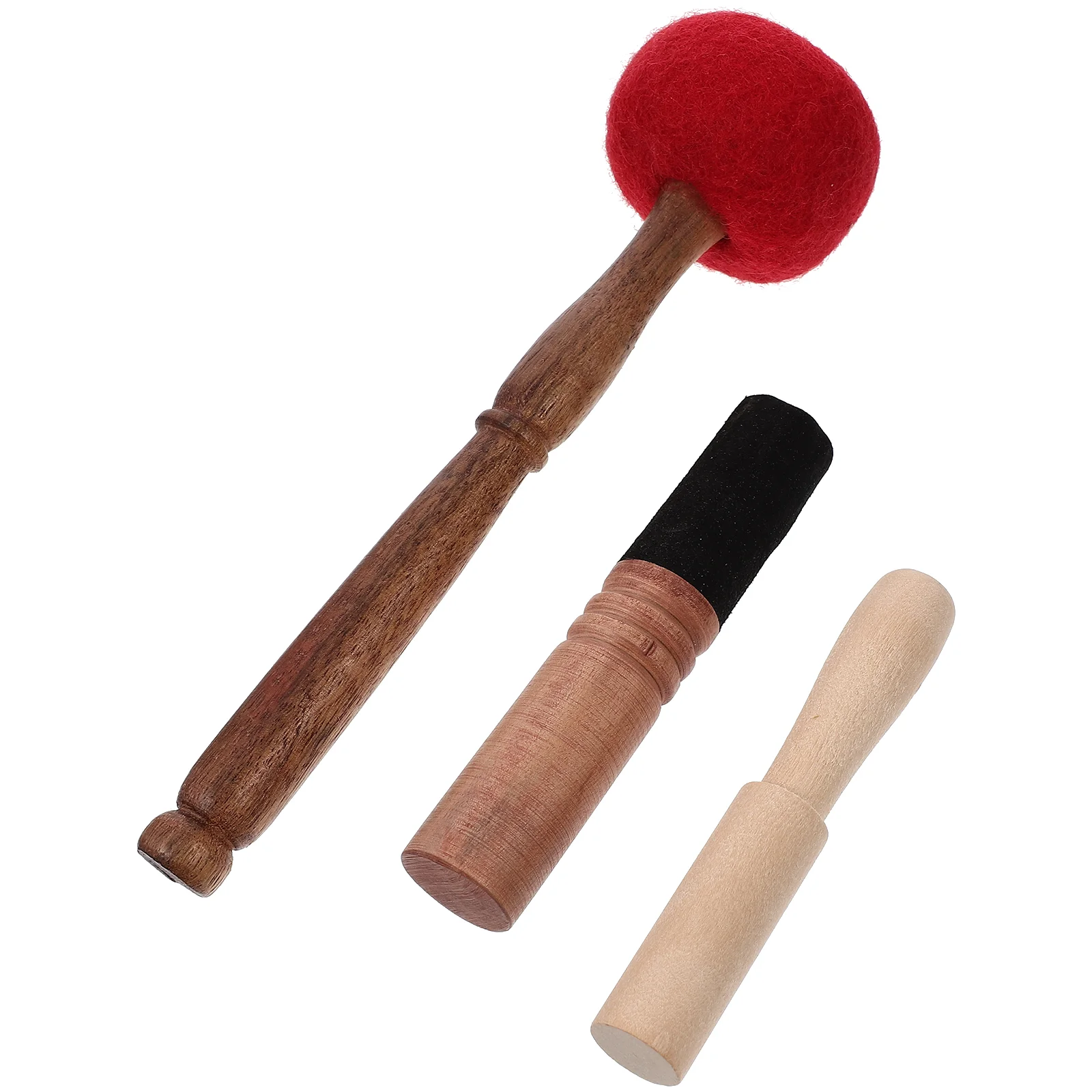 

3 Pcs Buddha Music Bowl Accessories Tibetan Singing Striker Stick Nepalese Large Wool Felt Mallet Sound