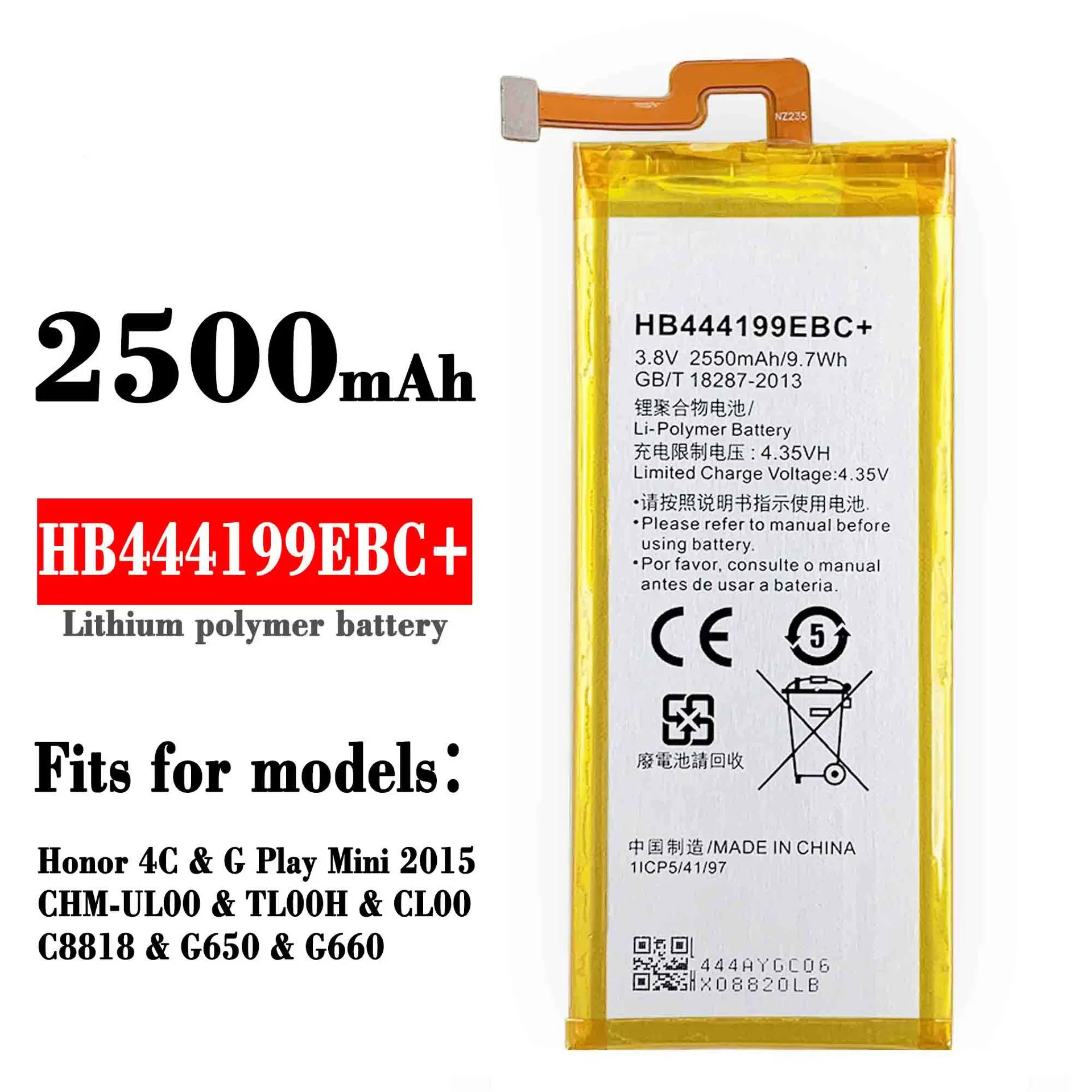 HB444199EBC+ Battery For Huawei G Play Mini Honor 4C G650 C8818 CHC-U03 CHC-U23 CHM-U01 CHM-CL00 CHM-UL00 CHM-U01 CHM-TL00H