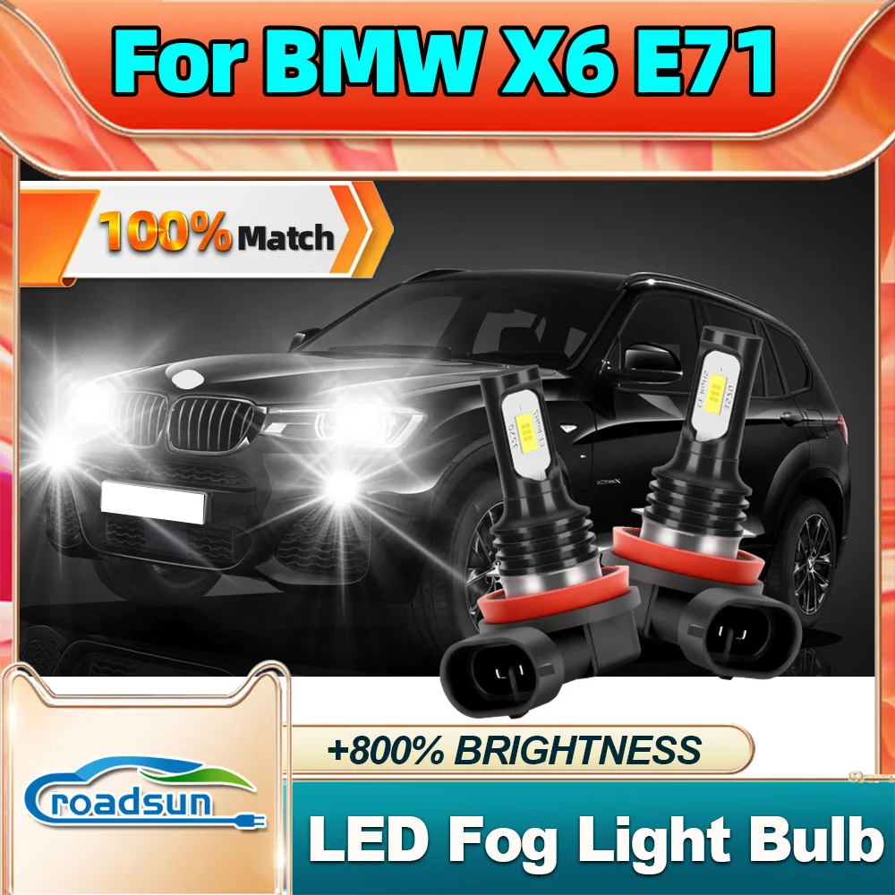 

Roadsun For BMW X6 E71 2PCS Auto Front Fog Light Ampoules Super Bright Car Fog Lamp Bulb Canbus No Error 360 Degree Lighting