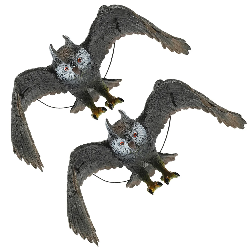 

2 Pcs Artificial Eagle Hanging Owl Decoration Figurines Animal Decorations Statue Statues for outside Puzzle Yard