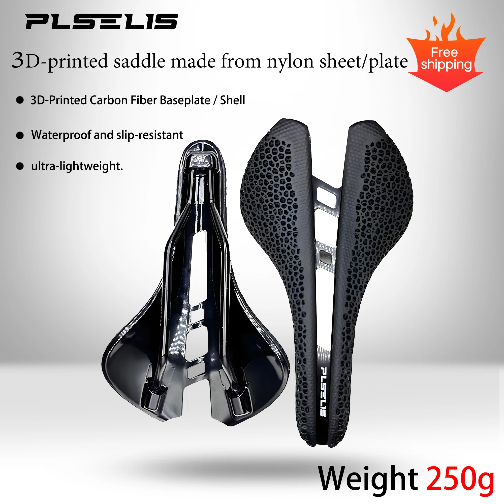 

Дорожное седло PLSELIS с 3D-печатью: нейлоновое основание с полым сердечником для вентиляции и эффективности