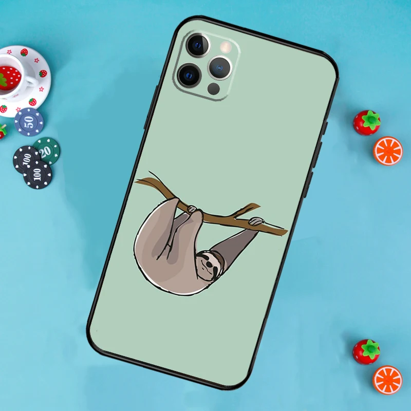 Sloth Stack Funda Case For iPhone 11 12 13 14 15 Pro Max Plus Mini X XR XS Max SE 2020 2022 7 8 Cover