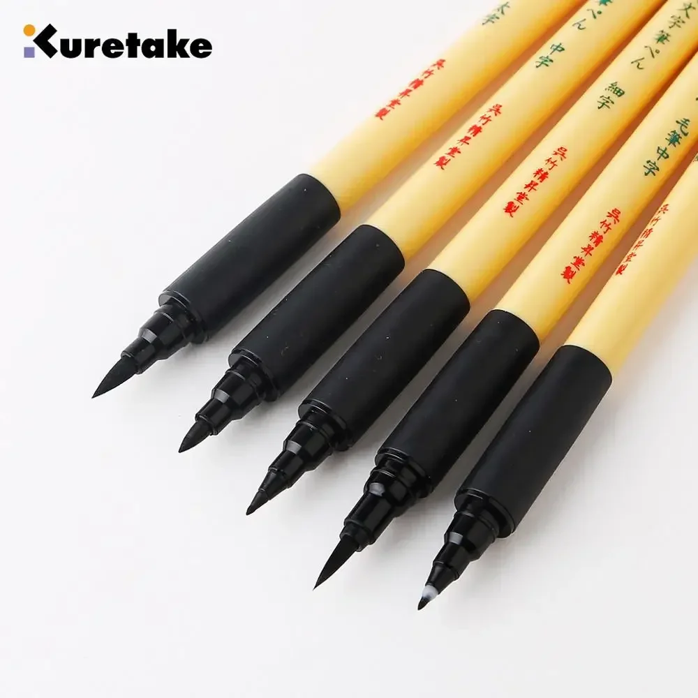 ZIG Kuretake Bimoji Felt Tip Hard&Brush Pen for Manga/Calligraphy Signing Marker Straight Liquid Soft Comic Pens Art Supplies