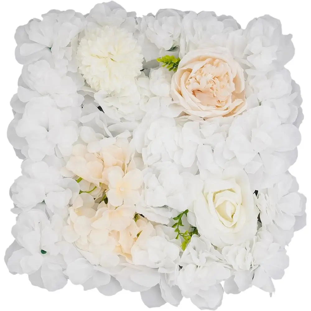 

12pcs 3D Floral Lower Wall Panels, 15x15 Decorative Wall Background, White & Champagne