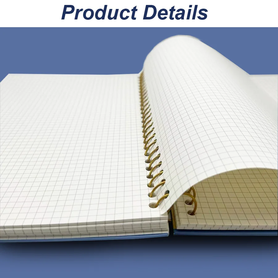 B5 Hardcover Coil Spiral Notebook With 300 Inner Pages 150 Sheets Line Grid Blank for Students