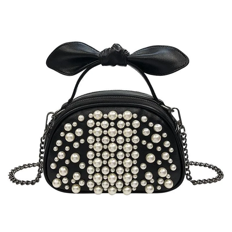 

Маленькая круглая женская сумка, новинка лета, универсальная сумка-мессенджер с жемчугом, высококачественная французская нишевая сумка на цепочке, модная женская сумка, изысканная повседневная сумка.