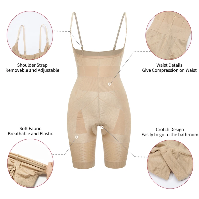 Shapewear Bodysuit for Women Tummy Control Full Body Shaper Thigh Slimmer Shorts Waist Trainer Slimming Underwear Belly Fajas